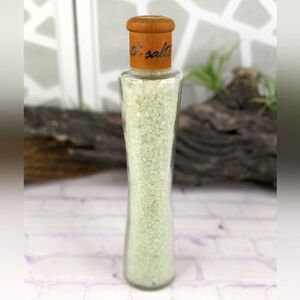 Green Bath Salts in Tall Decorative Bottle